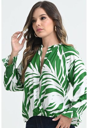 Blusa Cruzada Postany Verde Ragged Pf31113083