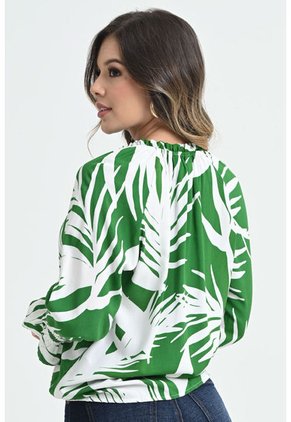Blusa Cruzada Postany Verde Ragged Pf31113083