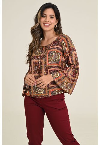 Blusa Boho Café Ragged Pf31113027 RAGSTYLE