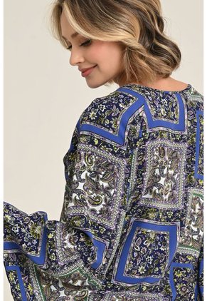 Blusa Boho Azul Ragged Pf31113027