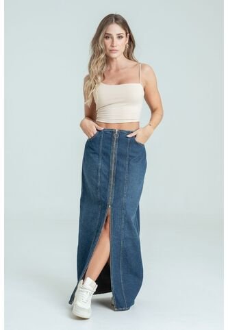 Falda Denim Midi Cierre Azul Ragged Pf35320070 RAGSTYLE