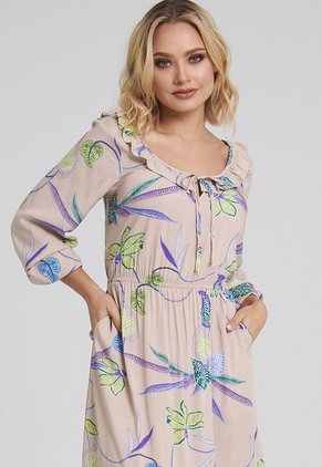 Vestido Midi Nabila Beige Ragged Pf31511120