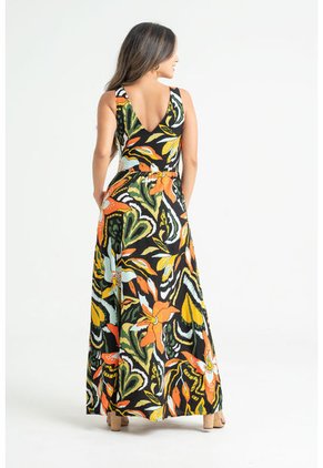 Vestido Largo Anudado Negro Ragged Pf31511326