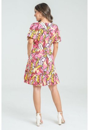 Vestido Corto Kleid Rosa Ragged Pf31511331