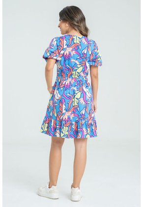 Vestido Corto Kleid Azul Ragged Pf31511331