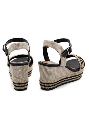 Sandalia Tacón Corrido Negra-Beige Ramarim
