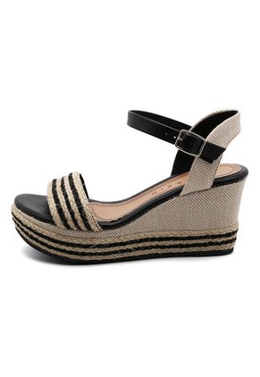 Sandalia Tacón Corrido Negra-Beige Ramarim