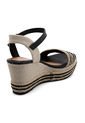 Sandalia Tacón Corrido Negra-Beige Ramarim de Ramarim