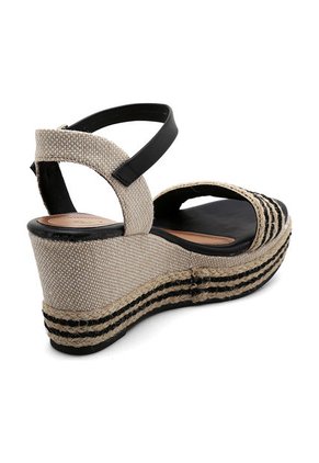 Sandalia Tacón Corrido Negra-Beige Ramarim