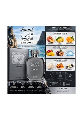 Perfume Rasasi Hawas Chrome Hombre 100 Ml EDP