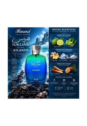Perfume Rasasi Hawas Atlantis EDP Hombre 100 Ml