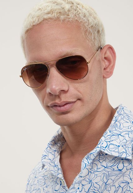 Gafas Dorado-Café Ray-Ban Aviator Large Metal