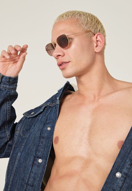 Gafas Dorado-Café Ray-Ban Hexagonal RB3548N