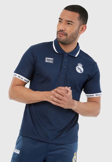 camisa polo real madrid azul