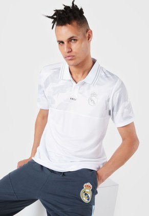 Camiseta Polo Blanco-Gris Real Madrid