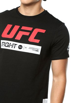 Camiseta Negro-Blanco-Rojo Reebok UFC FG FIGHT WEEK T