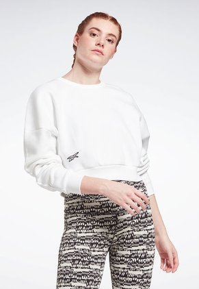 Buzo Blanco-Negro Reebok Redondo MYT