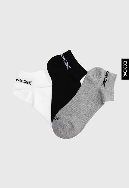 Medias X3 Negro-Blanco-Gris Reebok