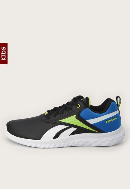 Tenis Running Negro-Blanco-Azul-Amarillo-Neón Reebok Kids Rush Runner 5