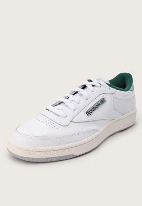 Tenis Lifestyle Blanco-Verde-Gris Reebok Classics Club C 85
