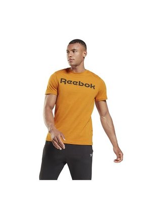 Camiseta Training Reebok Linear Logo - Naranja-Negro