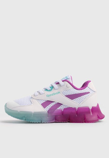 Tenis Running Blanco-Violeta-Turquesa Reebok Zig N Glow 2 Elastic Lace