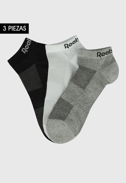 Medias X3 Blanco-Gris-Negro Reebok Foundation