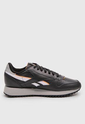 Tenis Lifestyle Negro-Gris-Naranja Reebok Classics Classic Leather Ripple