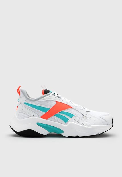Tenis Running Blanco-Turquesa-Coral Neón Reebok Turbo Restyle