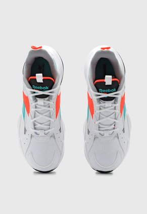 Tenis Running Blanco-Turquesa-Coral Neón Reebok Turbo Restyle