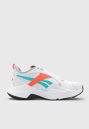 Tenis Running Blanco-Turquesa-Coral Neón Reebok Turbo Restyle