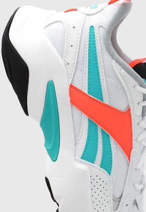 Tenis Running Blanco-Turquesa-Coral Neón Reebok Turbo Restyle