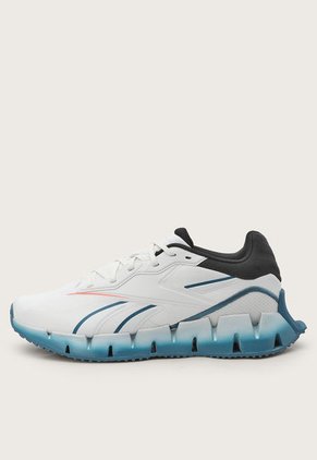 Tenis Running Blanco-Azul Petróleo-Coral Reebok Zig Dynamica 4