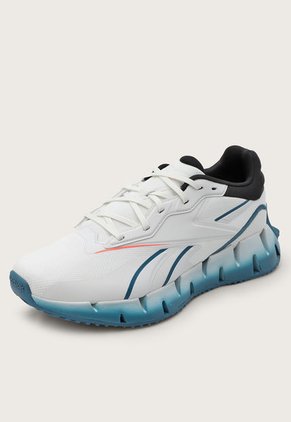 Tenis Running Blanco-Azul Petróleo-Coral Reebok Zig Dynamica 4