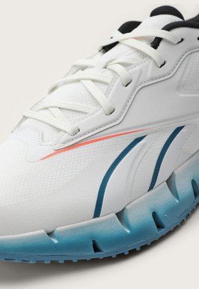 Tenis Running Blanco-Azul Petróleo-Coral Reebok Zig Dynamica 4