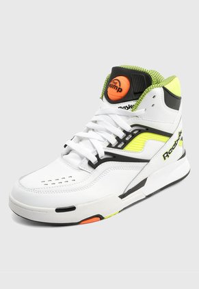 Tenis Lifestyle Blanco-Negro-Amarillo Neón Reebok Pump Twilight Zone