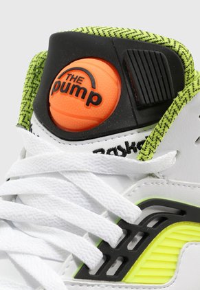 Tenis Lifestyle Blanco-Negro-Amarillo Neón Reebok Pump Twilight Zone