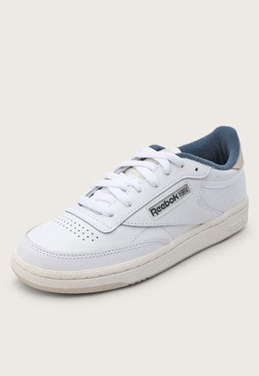 Tenis Lifestyle Blanco-Azul-Beige Reebok Classics Club C 85