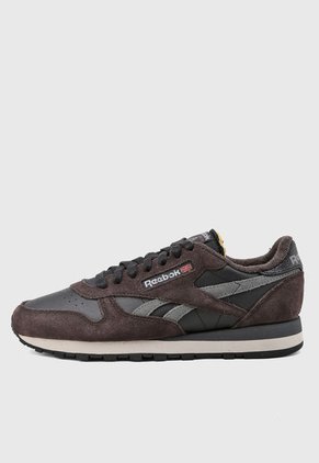 Tenis Lifestyle Negro-Marrón-Gris Reebok Classic Leather