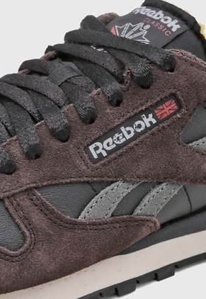 Tenis Lifestyle Negro-Marrón-Gris Reebok Classic Leather