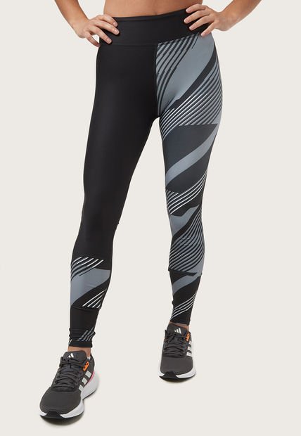 Leggings Negro-Gris-Blanco Reebok Running Printed