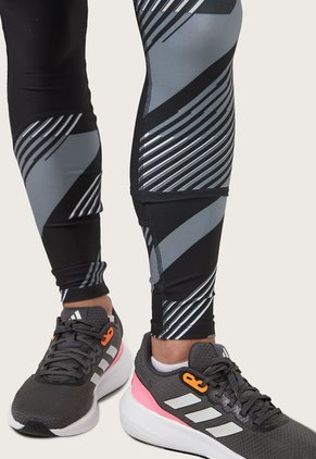 Leggings Negro-Gris-Blanco Reebok Running Printed