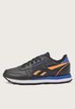 Tenis Lifestyle Negro-Azul-Naranja Reebok Classics Kids Classic Leather de Reebok