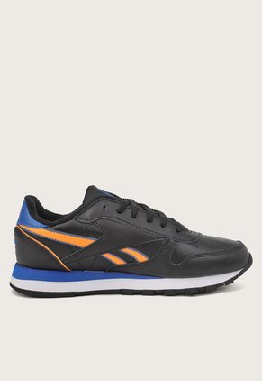 Tenis Lifestyle Negro-Azul-Naranja Reebok Classics Kids Classic Leather