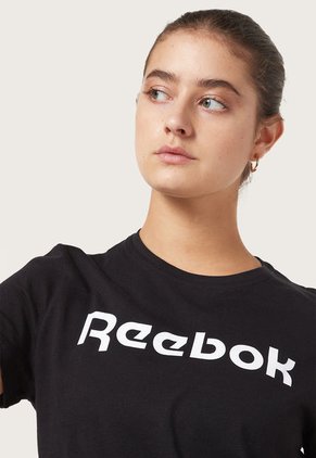Camiseta Negro-Blanco Reebok Gráfica Training Essentials