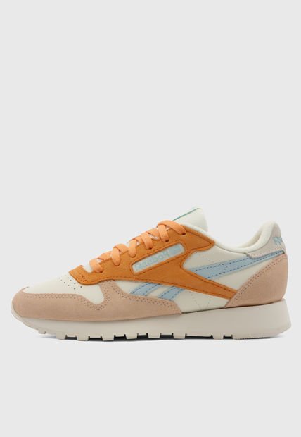 Tenis Lifestyle Blanco-Naranja-Palo Rosa Reebok Classic Leather SP