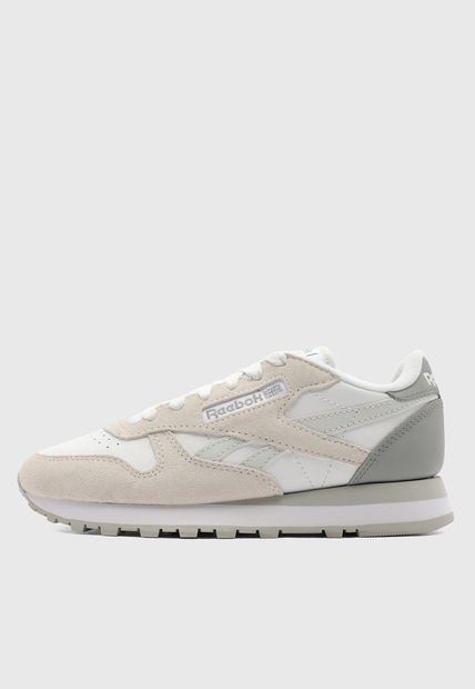Tenis Lifestyle Blanco-Beige-Gris Reebok Classic Leather