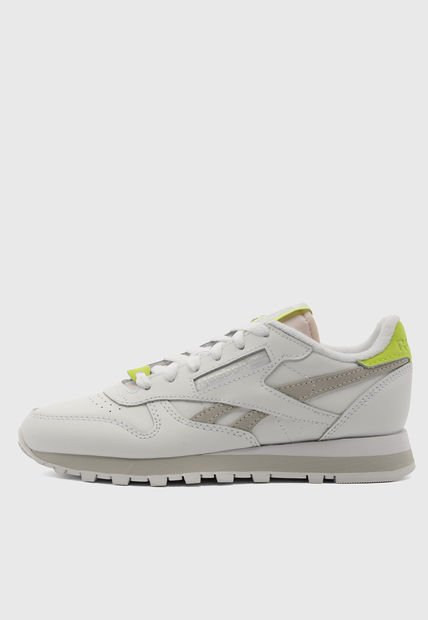 Tenis Lifestyle Blanco-Gris-Amarillo Reebok Classic Leather
