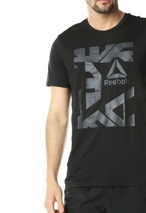 Camiseta Negra-Gris Reebok WOR PREM GRAPH TECH