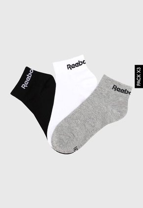 Medias X3 Blanco-Negro-Gris Reebok